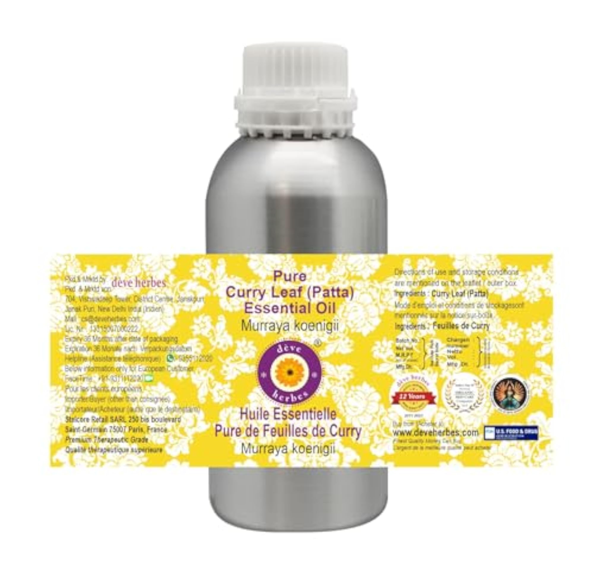 Curry Leaf Essential Oil, Pure & Non-Sticky